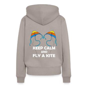 Drachenfliegen Drachen steigen Lenkdrachen - Frauen Premium Bio Hoodie - Taupe - Hinten - Julia (174cm)