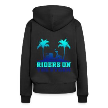 Motorroller Roller Rollerfahrer Geschenk - Frauen Premium Bio Hoodie - Schwarz - Hinten - Julia (174cm)