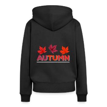 Automne - Sweat à capuche Premium bio Femme - noir - Dos - Julia (174cm)