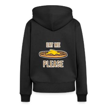Waffel Süßigkeiten - Frauen Premium Bio Hoodie - Schwarz - Hinten - Julia (174cm)