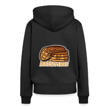 Gaufre au sirop - Sweat à capuche Premium bio Femme - noir - Dos - Julia (174cm)
