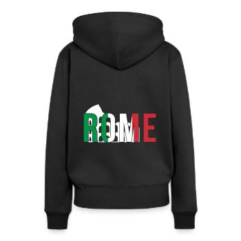 Colisée Italie Rome - Sweat à capuche Premium bio Femme - noir - Dos - Julia (174cm)