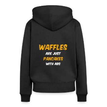 Waffel T-Shirt - Frauen Premium Bio Hoodie - Schwarz - Hinten - Julia (174cm)