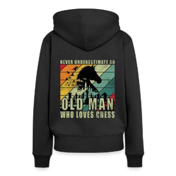 joueur d’échecs échiquier échiquier échiquier - Sweat à capuche Premium bio Femme - noir - Dos - Julia (174cm)