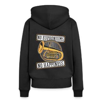 Keine Euphonien Kein Glück Euphonist Euphoniumist - Frauen Premium Bio Hoodie - Schwarz - Hinten - Julia (174cm)