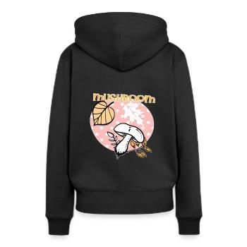 Pilze Herbst Laub Cottage Core - Frauen Premium Bio Hoodie - Schwarz - Hinten - Julia (174cm)