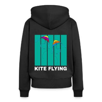 Cerf-volant Dicton cerf-volant Cadeau - Sweat à capuche Premium bio Femme - noir - Dos - Julia (174cm)