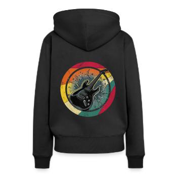 E Gitarre - Frauen Premium Bio Hoodie - Schwarz - Hinten - Julia (174cm)