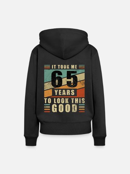 65. Geburtstag 65. Jahrestag 65 Jahre 65. Jubiläum - Dame Premium hoodie, økologisk bomuld - sort