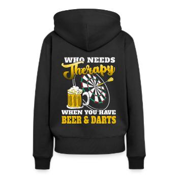 Ich Brauche Keine Therapie Ich Brauche Nur Darten - Frauen Premium Bio Hoodie - Schwarz - Hinten - Julia (174cm)