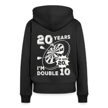Ich bin nicht 20 ich bin Doppel 10 Geburtstag Dart - Frauen Premium Bio Hoodie - Schwarz - Hinten - Julia (174cm)