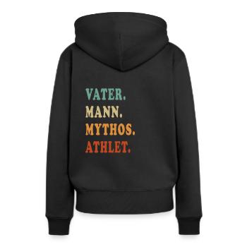 Athlet Vater Mythos - Frauen Premium Bio Hoodie - Schwarz - Hinten - Julia (174cm)