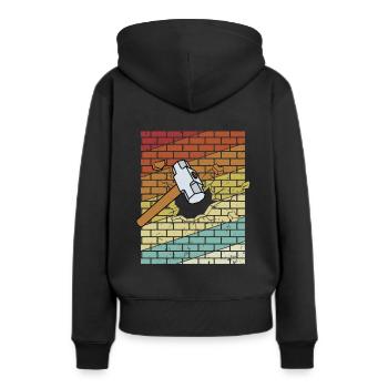 Retro Haus Wrecker Abriss Auftragnehmer Haus - Frauen Premium Bio Hoodie - Schwarz - Hinten - Julia (174cm)