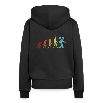 Démolition de maison Evolution Maison d’amélioration de l’habitat - Sweat à capuche Premium bio Femme - noir - Dos - Julia (174cm)
