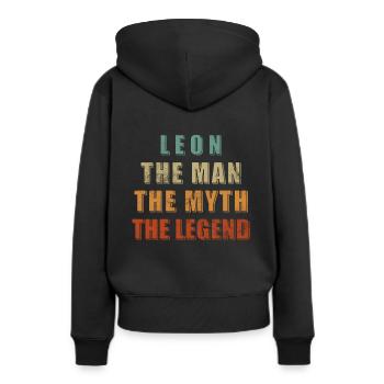 Léon L’homme Le mythe La légende - Sweat à capuche Premium bio Femme - noir - Dos - Julia (174cm)