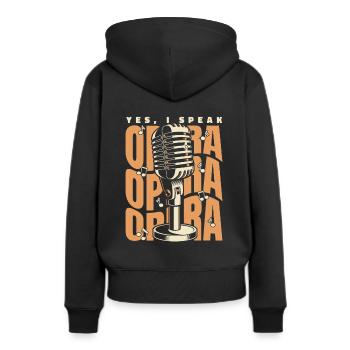 Je parle Opéra Opéra Chanteur Ténor Chanteur - Sweat à capuche Premium bio Femme - noir - Dos - Julia (174cm)
