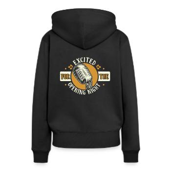 Gespannt auf die Premiere Opera House Lover - Frauen Premium Bio Hoodie - Schwarz - Hinten - Julia (174cm)