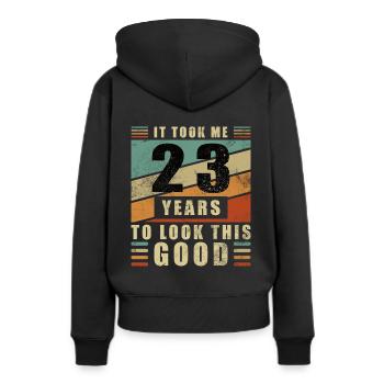 23 Geburtstag 23 Jahre 23 Lebensjahr 23 Lebenalter - Frauen Premium Bio Hoodie - Schwarz - Hinten - Julia (174cm)
