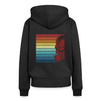 Retro Uran Kernkraftwerk Energie Kernkraft - Frauen Premium Bio Hoodie - Schwarz - Hinten - Julia (174cm)
