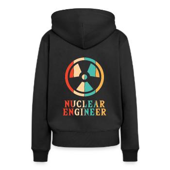 Retro Energie Uran Kernkraftwerk Kernkraft Kernkraft - Frauen Premium Bio Hoodie - Schwarz - Hinten - Julia (174cm)