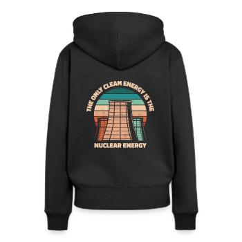 Die einzige saubere Energie ist die Kernenergie Kernenergie - Frauen Premium Bio Hoodie - Schwarz - Hinten - Julia (174cm)