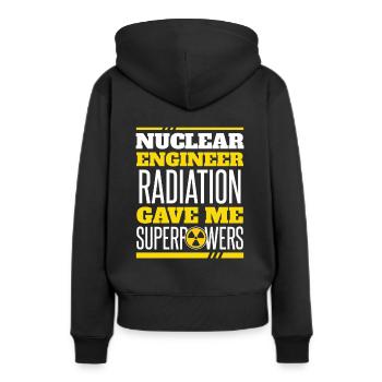 Les radiations m’ont donné des superpouvoirs : l’uranium, le nucléaire - Sweat à capuche Premium bio Femme - noir - Dos - Julia (174cm)