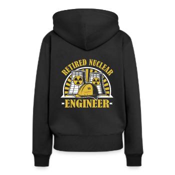 Nuklearingenieur im Ruhestand, Energie, Uran, Kernkraft - Frauen Premium Bio Hoodie - Schwarz - Hinten - Julia (174cm)