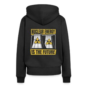 Kernenergie ist die Energie der Zukunft Uran - Frauen Premium Bio Hoodie - Schwarz - Hinten - Julia (174cm)