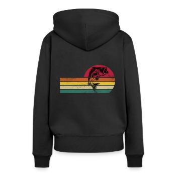 Perche Bar Bar Moronidae - Sweat à capuche Premium bio Femme - noir - Dos - Julia (174cm)