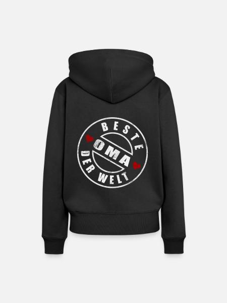 Beste Oma der Welt - Frauen Premium Bio Hoodie - Schwarz