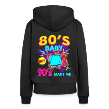 Enfant des années 80 dans les années 80 Né à plus de 30 ans - Sweat à capuche Premium bio Femme - noir - Dos - Julia (174cm)