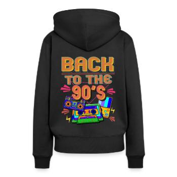 Années 90 Enfants Années 90 Tenue Années 90 Rétro Années 90 - Sweat à capuche Premium bio Femme - noir - Dos - Julia (174cm)