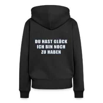 Ich bin Single - Frauen Premium Bio Hoodie - Schwarz - Hinten - Julia (174cm)