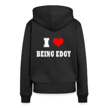 J’adore être énervé - Sweat à capuche Premium bio Femme - noir - Dos - Julia (174cm)