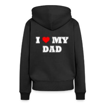 i love my dad - Frauen Premium Bio Hoodie - Schwarz - Hinten - Julia (174cm)