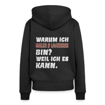 Maler und Lackierer/Maler & Lackierer/Malen - Frauen Premium Bio Hoodie - Schwarz - Hinten - Julia (174cm)