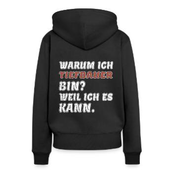 iefbauer Spruch Lustig Sprüche - Frauen Premium Bio Hoodie - Schwarz - Hinten - Julia (174cm)