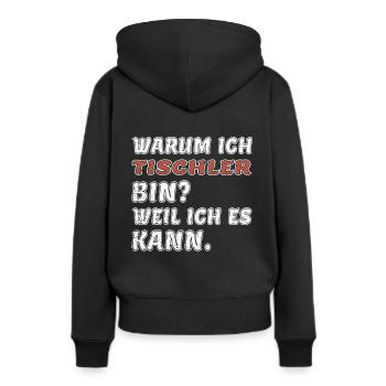 tischler weil ich es kann - Frauen Premium Bio Hoodie - Schwarz - Hinten - Julia (174cm)