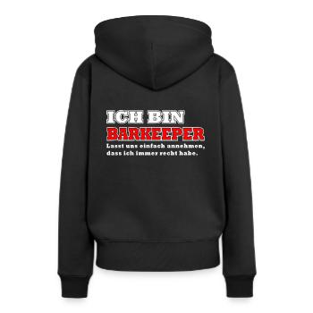 ich bin barkeeper - Frauen Premium Bio Hoodie - Schwarz - Hinten - Julia (174cm)