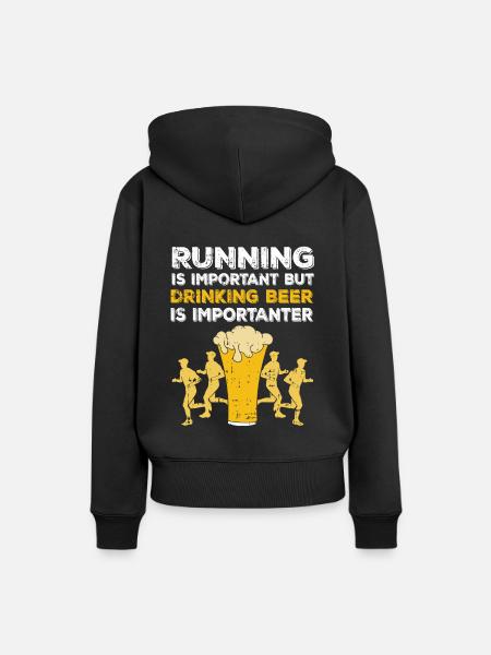 Bier trinken ist wichtig - Frauen Premium Bio Hoodie - Schwarz