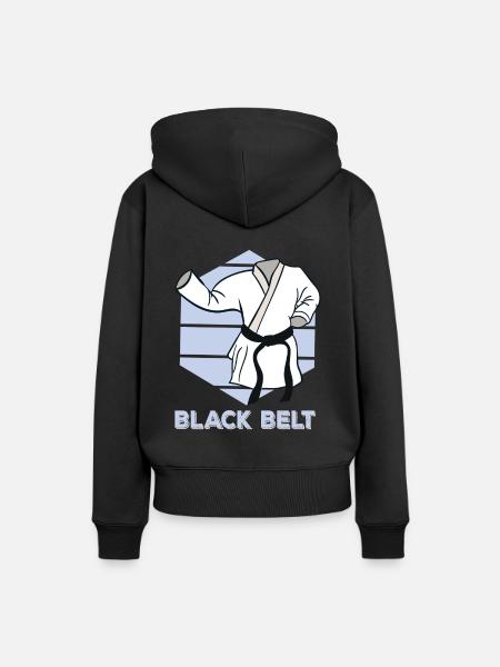 Schwarzer Gürtel - Frauen Premium Bio Hoodie - Schwarz