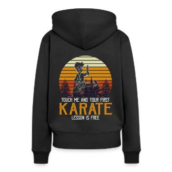 Touch Me et votre première leçon de karaté est gratuite - Sweat à capuche Premium bio Femme - noir - Dos - Julia (174cm)