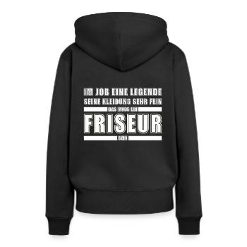 Friseur Beruf - Frauen Premium Bio Hoodie - Schwarz - Hinten - Julia (174cm)