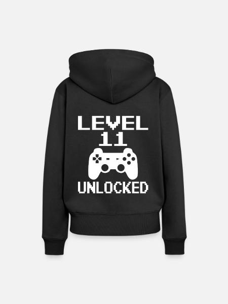 Level 11 Unlocked Shirt 11. Geburtstag Shirt - Frauen Premium Bio Hoodie - Schwarz