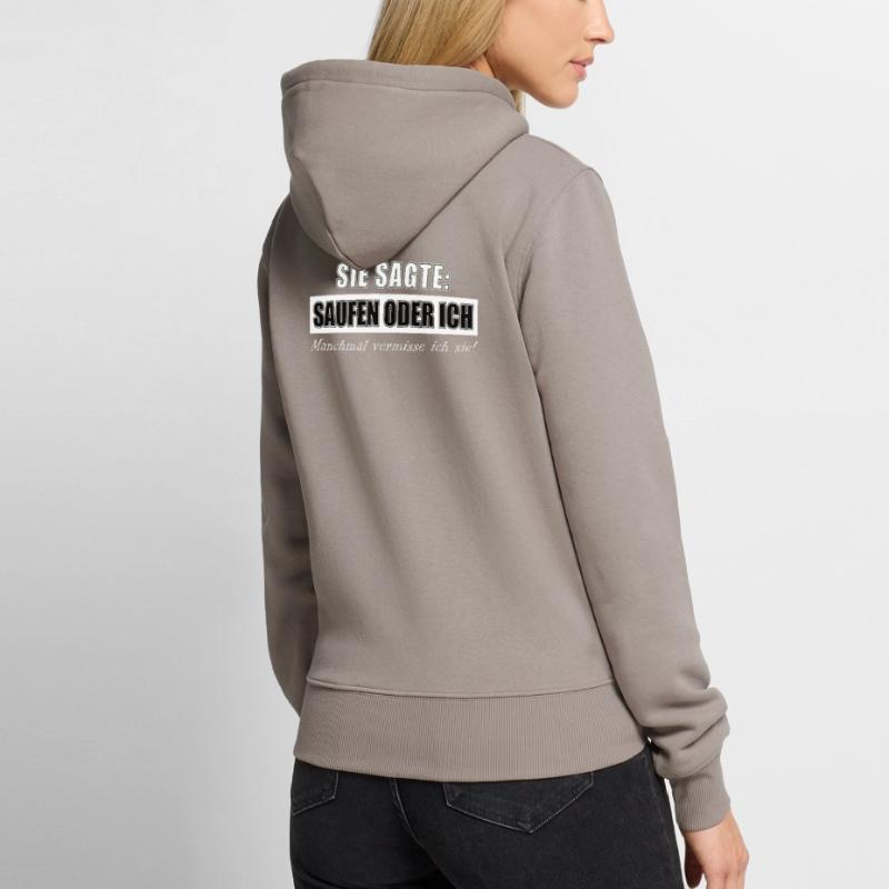 Sie sagte Lecker Bierchen oder ich Party Design Frauen Premium Bio Hoodie
