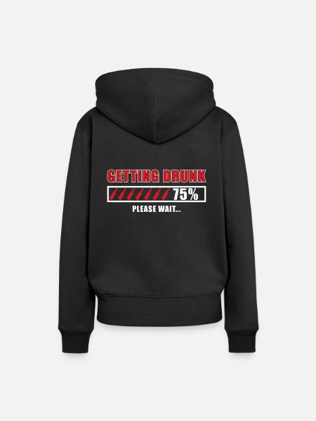 getting drunk - Frauen Premium Bio Hoodie - Schwarz