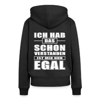 ich hab das schon verstanden - Frauen Premium Bio Hoodie - Schwarz - Hinten - Julia (174cm)