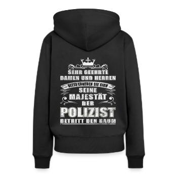 Polizei Polizist Polizisten Spruch - Frauen Premium Bio Hoodie - Schwarz - Hinten - Julia (174cm)