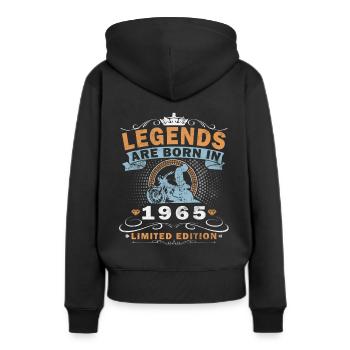 Biker Motorradfahrer Motorrad Geboren In 1965 - Frauen Premium Bio Hoodie - Schwarz - Hinten - Julia (174cm)