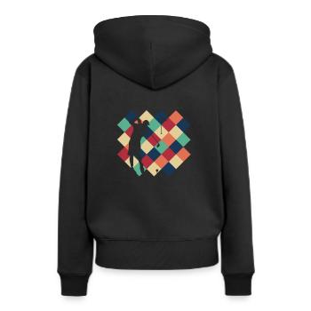Golf Spieler Golfer Retro Golfball Abschlag - Frauen Premium Bio Hoodie - Schwarz - Hinten - Julia (174cm)